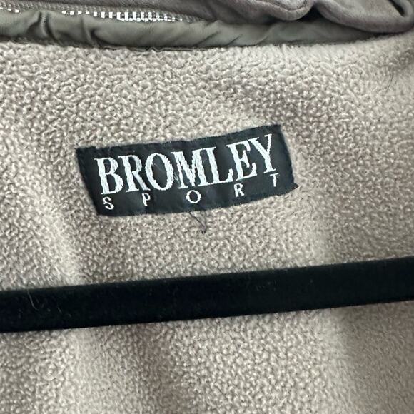 Bromley Sport Faux Suede Brown Hooded Jacket Womens Size Large - Picture 3 of 7